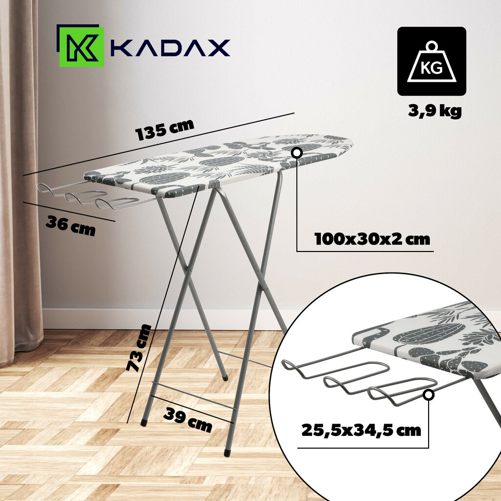 Saliekams gludināmais dēlis 100x30cm viegls standarta gludekļa turētājs cena un informācija | Veļas gludināšana | 220.lv