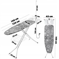 Gludināmais dēlis 120x38cm plats galda virsmas salokāms gludekļa turētājs cena un informācija | Veļas gludināšana | 220.lv