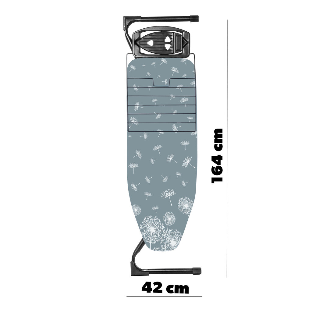 Gludināmais dēlis 120x42cm ar gludekļa turētāju, plats saliekams galda virsma cena un informācija | Veļas gludināšana | 220.lv