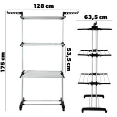 Stāvošs vertikālais veļas žāvētājs 175cm, Metāls, Dārzs cena un informācija | Veļas žāvēšana | 220.lv