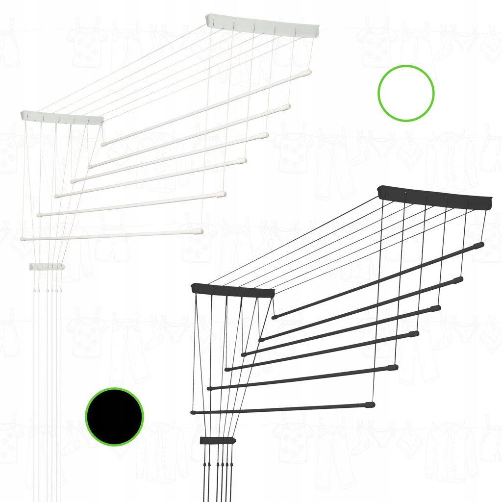 Griestu vannas istabas veļas žāvētājs 6 stieņi 150 cm Izturīgs ciets cena un informācija | Veļas žāvēšana | 220.lv