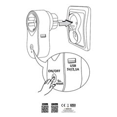 TUYA SMART Wi-Fi kontaktligzda ar slēdzi un USB 315953 cena un informācija | Elektrības slēdži, rozetes | 220.lv