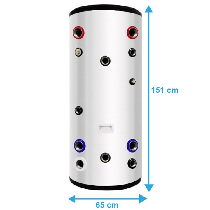 Nerūsējošā tērauda 350 l TŪ cilindra bufertvertne ar 4,2 m^2 spirāli цена и информация | Ūdens sildītāji | 220.lv