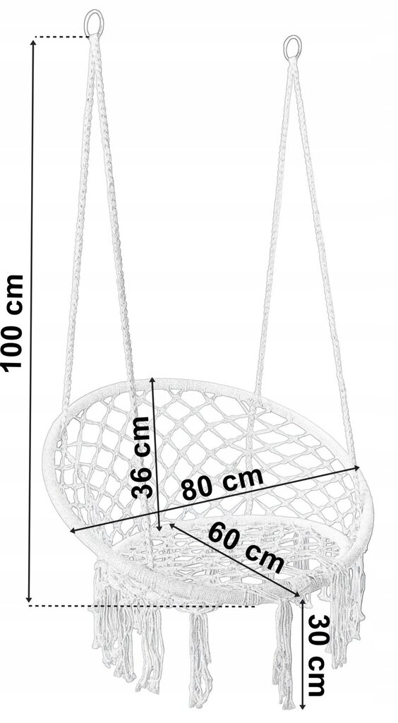 Brazīlijas šūpoles eHokery 60 cm 150 kg, bēšā цена и информация | Dārza šūpoles | 220.lv