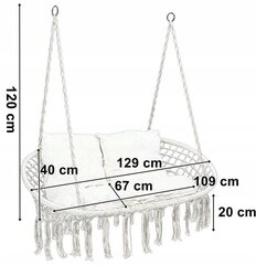 Brazīlijas šūpoles Gockowiak 109 cm 300 kg, bēšā cena un informācija | Dārza šūpoles | 220.lv