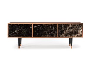 TV skapis ar 2 atvilktnēm un 2 durvīm L 170 cm, Night Abyss Walnut cena un informācija | Kumodes | 220.lv