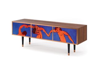 TV skapis ar 2 atvilktnēm un 2 durvīm L 170 cm, The Dance By Henri Matisse Walnut cena un informācija | Kumodes | 220.lv