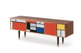 TV skapis T4 Composition With Blue, Red And Yellow By Piet Modrian L 170 cm, rieksts cena un informācija | Kumodes | 220.lv