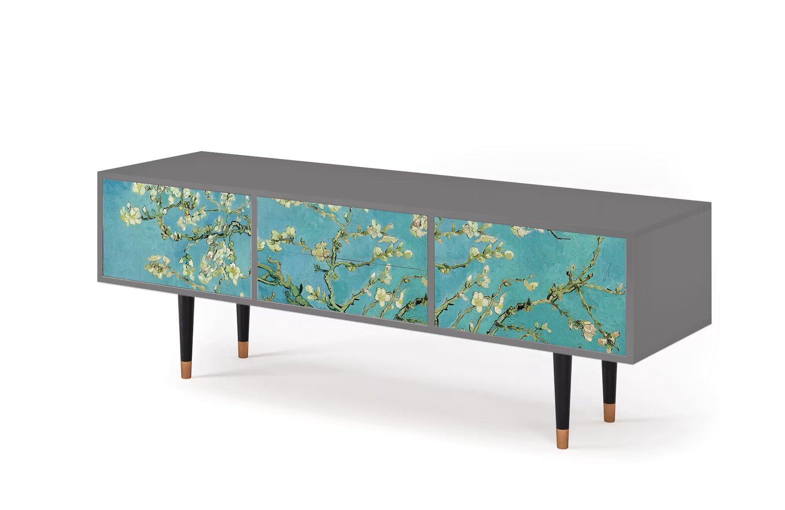 TV skapis T4 Almond Blossom By Van Gogh L 170 cm, pelēks цена и информация | Kumodes | 220.lv