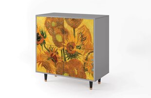 Комод BS3 Sunflowers By Vincent Van Gogh L 94 cm, серый цена и информация | Комоды | 220.lv