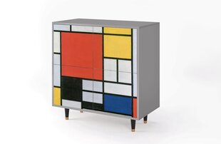 Bufete BS3 Composition With Blue, Red And Yellow By Piet Modrian L 94 cm, pelēks cena un informācija | Kumodes | 220.lv