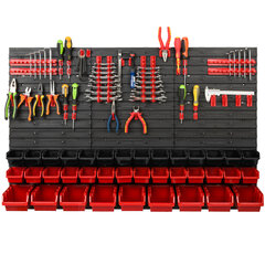 Система хранения для мастерской с полками | 117 x 78 cm | 37 шт. Коробка | стеллаж для хранения Полка для мастерской цена и информация | Ящики для инструментов, держатели | 220.lv