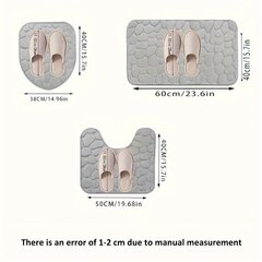 'Комплект ковриков с тиснением из 3 предметов для ванной комнаты' цена и информация | Аксессуары для ванной комнаты | 220.lv