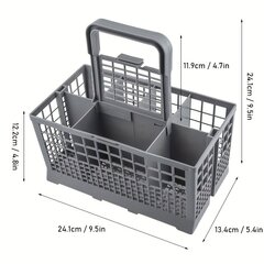 '1 gab trauku mazgājamās mašīnas sudrabains galda piederumu grozs (24,13 cm x 13,72 cm x 12,19 cm) virtuves piederumiem, kas ir saderīgi ar lielāko daļu zīmolu' cena un informācija | Vannas istabas aksesuāri | 220.lv