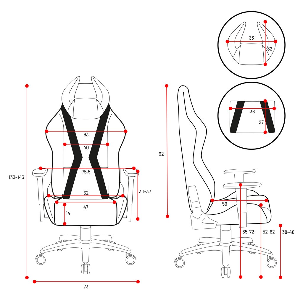 Diablo X-Horn 2.0 King Size balts - melns ergonomisks krēsls цена и информация | Biroja krēsli | 220.lv