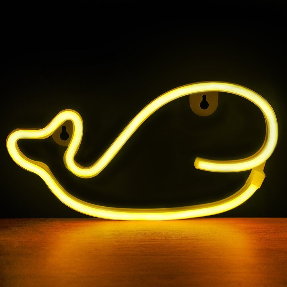 Neon LED Light WHALE warm white Bat + USB FLNEO9 Forever Light цена и информация | Sienas lampas | 220.lv