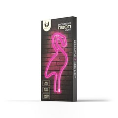 Neon LED Light Flamingo pink Bat + USB FLNE18 Forever Light cena un informācija | Lustras | 220.lv