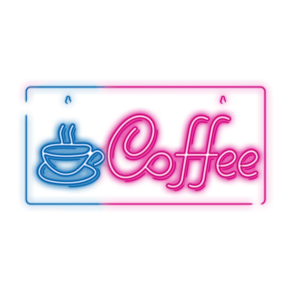 Neon PLEXI LED COFFEE pink blue NNE11 Neolia cena un informācija | Lustras | 220.lv