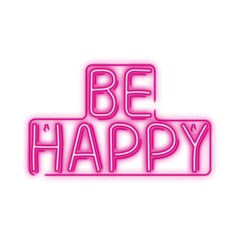 Neon PLEXI LED BE HAPPY pink NNE10 Neolia cena un informācija | Lustras | 220.lv