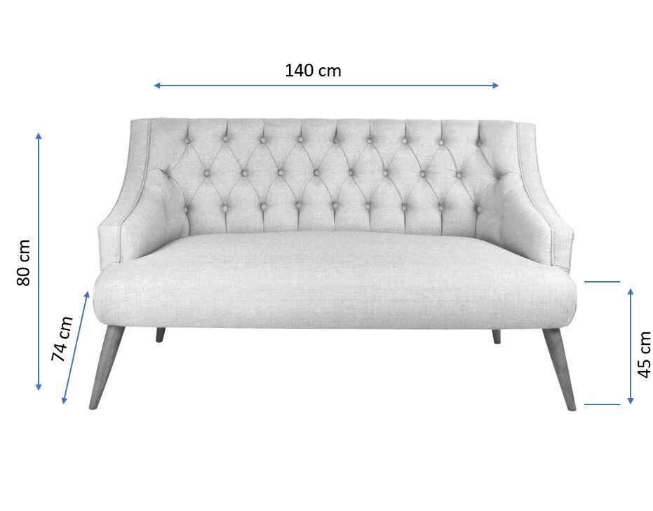 2 vietų sofa Lamont - Indigo Blue cena un informācija | Dīvāni | 220.lv