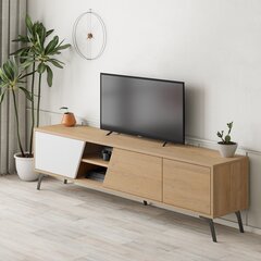 TV stalas Fiona - Oak, White цена и информация | Тумбы под телевизор | 220.lv