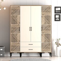 Drabužinė Kumsal PTP - Walnut, Cream цена и информация | Шкафы | 220.lv