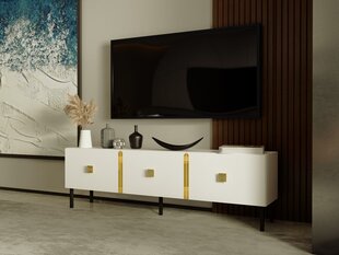 TV stalas Lagho - White, Gold цена и информация | Тумбы под телевизор | 220.lv