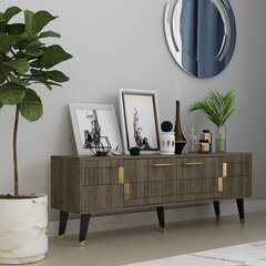 TV stalas Moda - Walnut, Gold cena un informācija | TV galdiņi | 220.lv