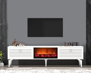 TV stalas Arona Fireplace - White cena un informācija | TV galdiņi | 220.lv