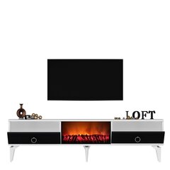 TV stalas Arona Fireplace - White, Anthracite cena un informācija | TV galdiņi | 220.lv