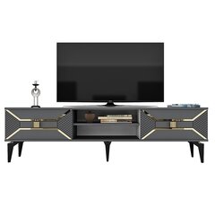 TV stalas Yumedi - Anthracite, Gold цена и информация | Тумбы под телевизор | 220.lv