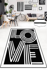 Kilimas (80 x 140) Line Love Djt - Black cena un informācija | Paklāji | 220.lv