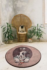 Kilimas (140 cm) Pugs - Coffee cena un informācija | Paklāji | 220.lv