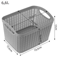 Пластиковая корзина-контейнер 6,6 л цена и информация | Ящики для вещей | 220.lv