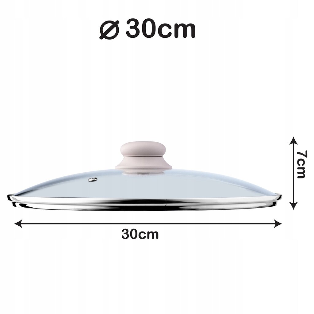 Vāks Karstumizturīgs stikla vāks 30 cm katlam cena un informācija | Katli, tvaika katli | 220.lv