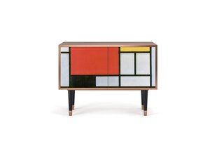 Kumode S1 Composition With Blue, Red And Yellow By Piet Modrian L 94 cm, rieksts cena un informācija | Kumodes | 220.lv