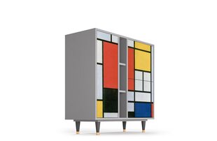 Kumode BS5 Composition With Blue, Red And Yellow By Piet Modrian L 94 cm, pelēks cena un informācija | Kumodes | 220.lv