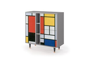 Kumode BS5 Composition With Blue, Red And Yellow By Piet Modrian L 94 cm, pelēks cena un informācija | Kumodes | 220.lv