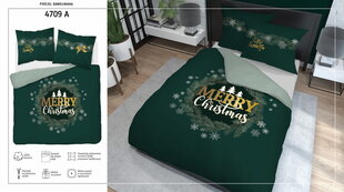 Ziemassvētku gultasveļa 160x200 MERRY CHRISTMAS Holland Green cena un informācija | Gultas veļas komplekti | 220.lv