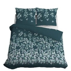 Kokvilnas gultasveļa 180x200cm Ziedi zaļš cena un informācija | Gultas veļas komplekti | 220.lv