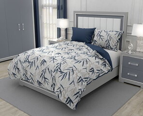 Satīna gultasveļa 160x200 Elegants ornaments Ash Navy Blue cena un informācija | Gultas veļas komplekti | 220.lv