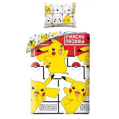 Kokvilnas gultasveļa 140x200 Pokemons Pikachu cena un informācija | Bērnu gultas veļa | 220.lv