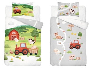 Bērnu gultas veļa 90x120 Traktors Farm BAWEŁNA cena un informācija | Bērnu gultas veļa | 220.lv