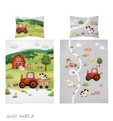 Bērnu gultas veļa 90x120 Traktors Farm BAWEŁNA cena un informācija | Bērnu gultas veļa | 220.lv