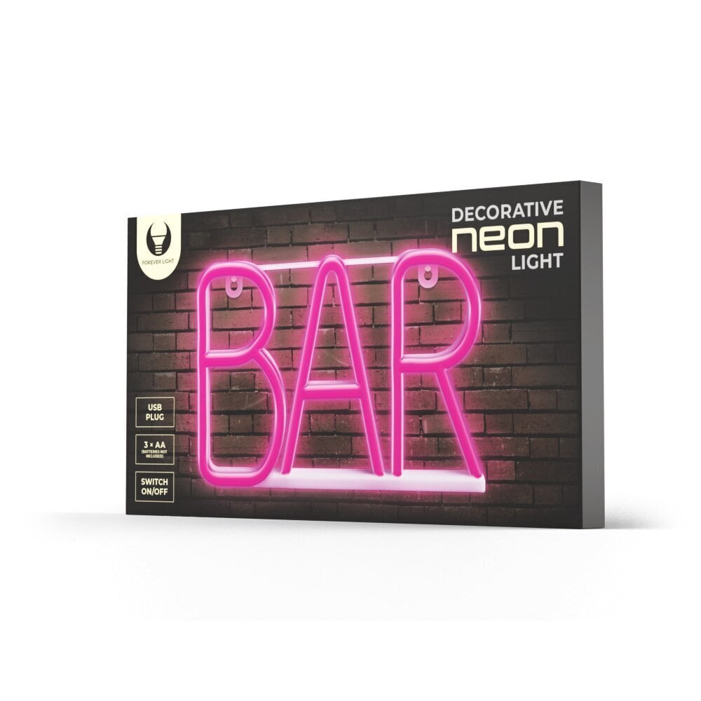 NEON LED BAR pink Bat + USB FLNE24 Forever Light cena un informācija | Interjera priekšmeti | 220.lv