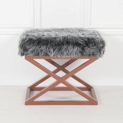 Pouffe Capraz Plush - Copper, Grey цена и информация | Кресла-мешки и пуфы | 220.lv