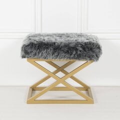 Pouffe Capraz Plush - Gold, Grey цена и информация | Кресла-мешки и пуфы | 220.lv