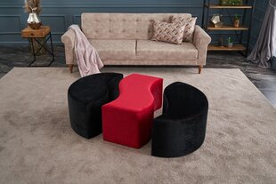 Pouffe Alya Puf - Black, Red cena un informācija | Sēžammaisi, pufi | 220.lv