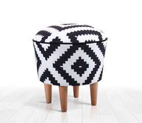 Pouffe Luiz - Black, White cena un informācija | Sēžammaisi, pufi | 220.lv