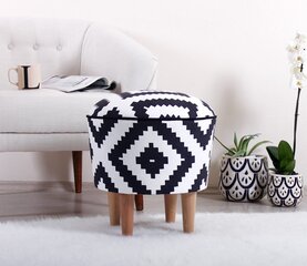 Pouffe Luiz - Black, White cena un informācija | Sēžammaisi, pufi | 220.lv